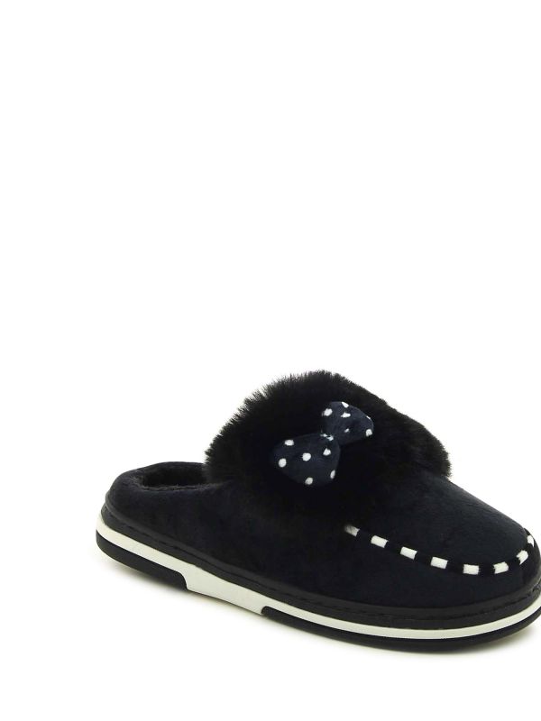 נעלי בית פרווה עם פפיון לנשים