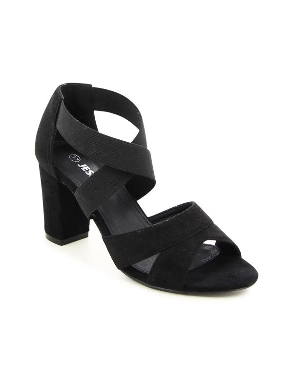 סנדלי עקב עם רצועות גומי לנשים