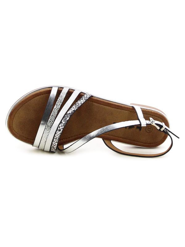 סנדלים אופנתיים עם רצועות פסים