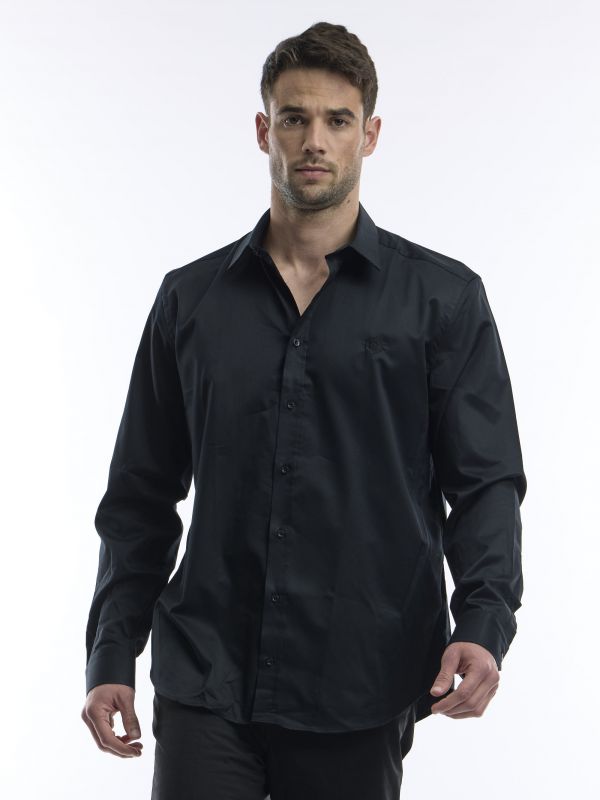 חולצה מכופתרת קלאסית עם לוגו