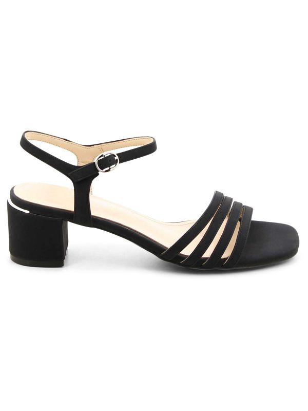 סנדלי עקב עם רצועות פסים