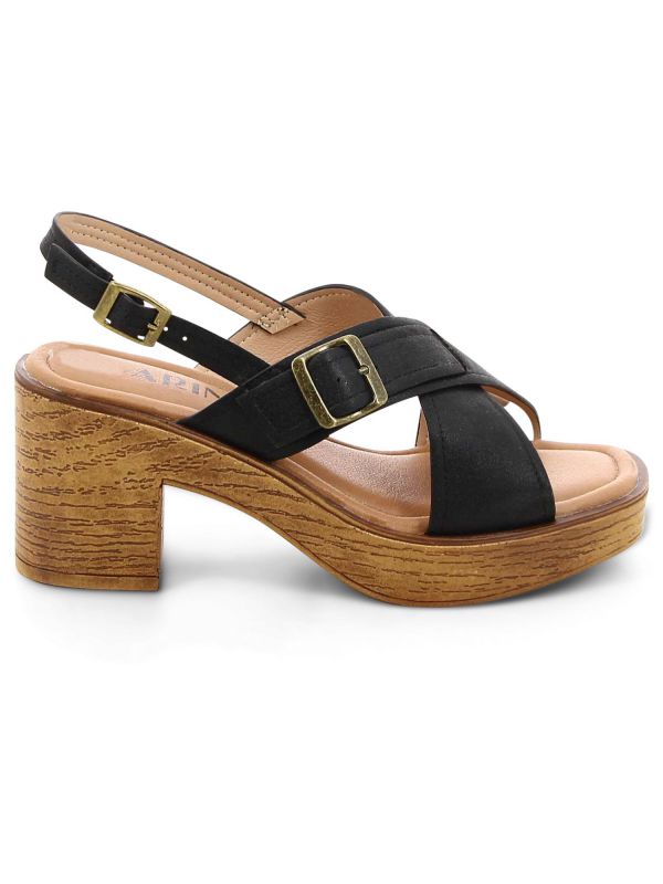 סנדלי עקב לנשים עם רצועות מוצלבות