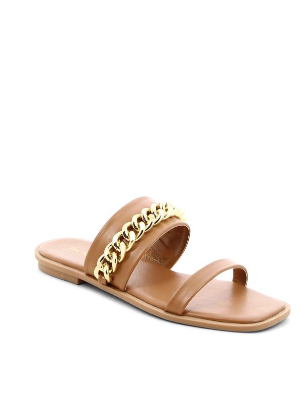 כפכפים שטוחים עם עיטור שרשרשת