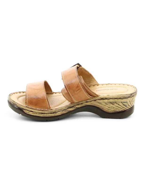 כפכפי נוחות לנשים עם שתי רצועות ועקב