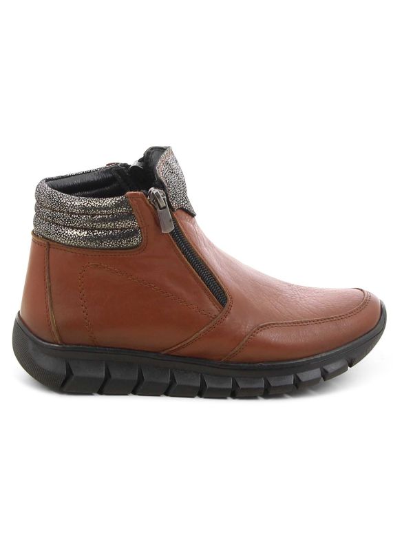 מגפוני עור נוחות מחממים עם רוכסן מעור