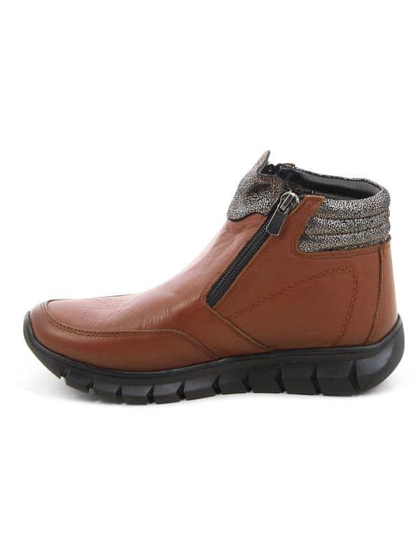 מגפוני עור נוחות מחממים עם רוכסן מעור