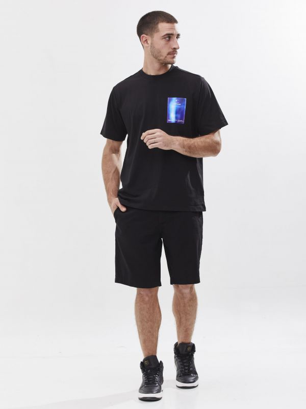 טי שירט עם הדפס דו צדדי לגברים