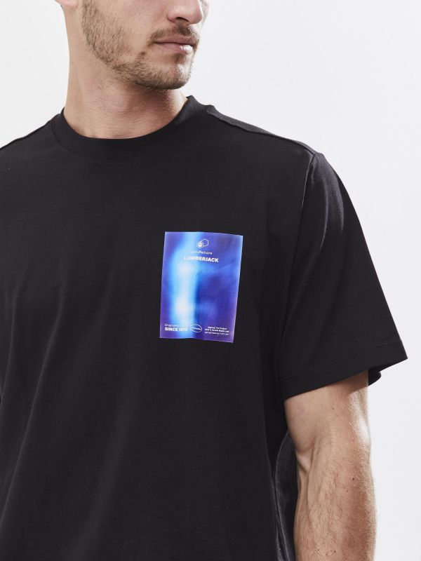 טי שירט עם הדפס דו צדדי לגברים