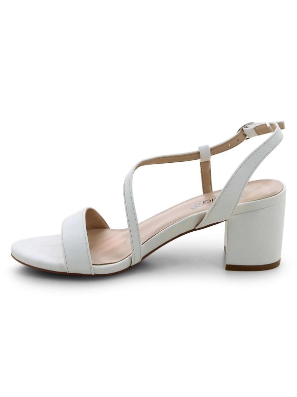 סנדלי עקב עם רצועה אלכסונית לנשים