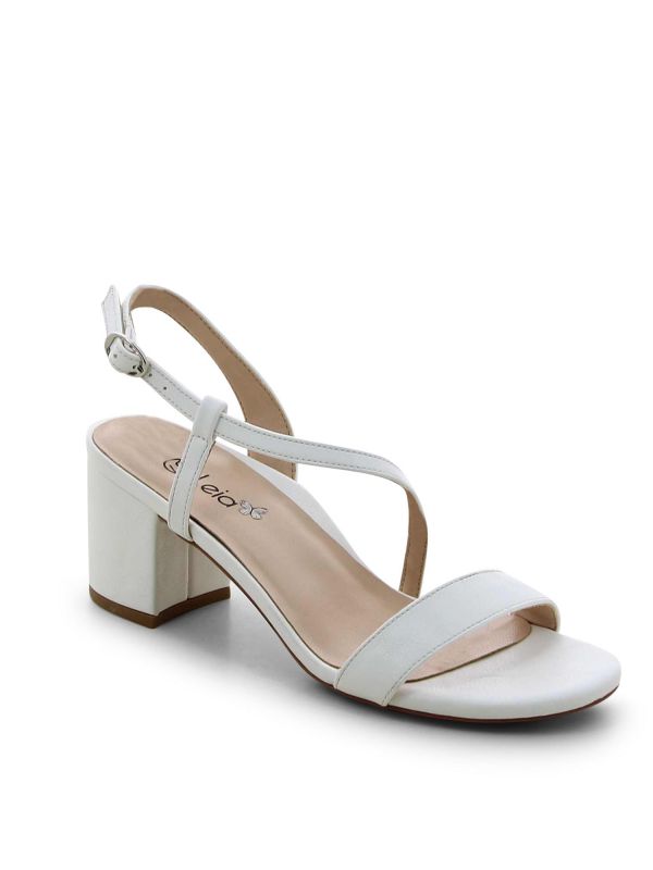 סנדלי עקב עם רצועה אלכסונית לנשים