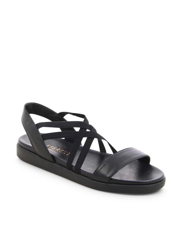 סנדלים מטאליים עם רצועות שתי וערב לנשים