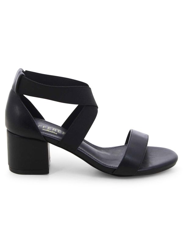 סנדלי עקב עם רצועה אלסטית לנשים