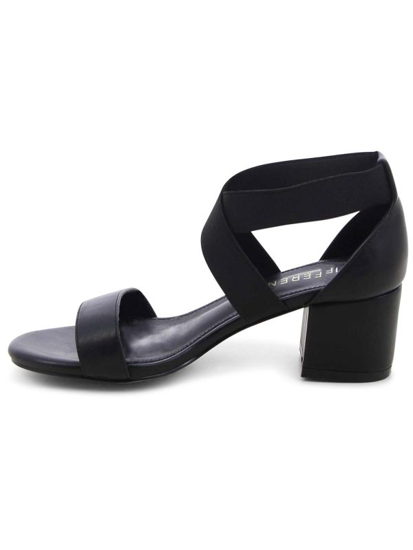 סנדלי עקב עם רצועה אלסטית לנשים