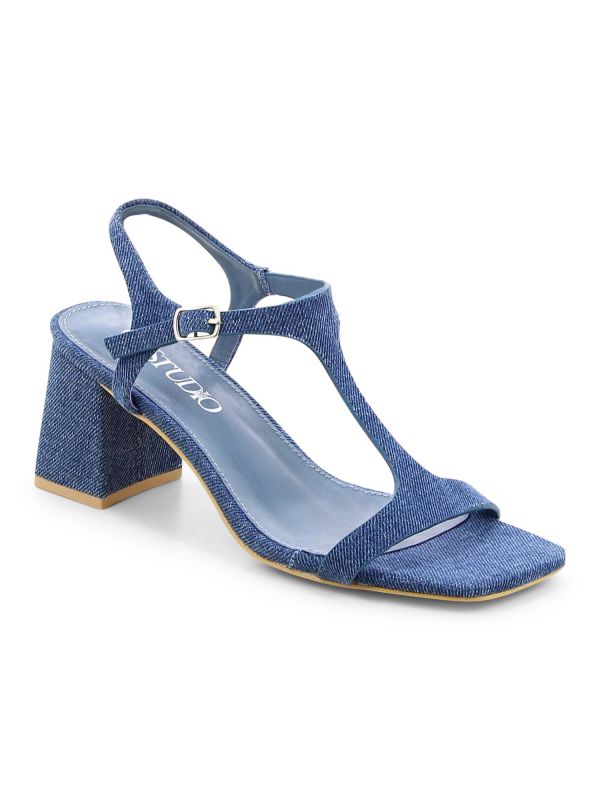 סנדלי עקב ג’ינס לנשים
