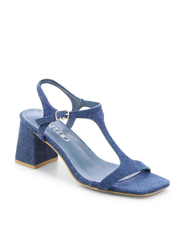 סנדלי עקב ג’ינס לנשים