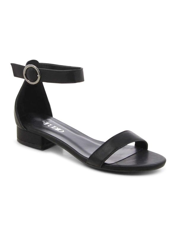 סנדלי רצועות עם עקב נמוך לנשים