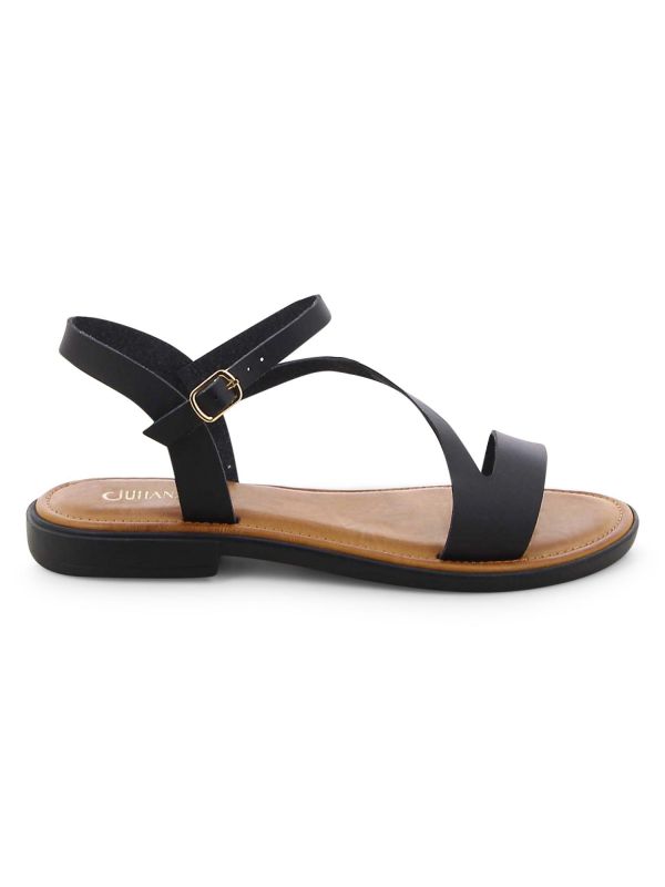 סנדלים שטוחים עם רצועה אלכסונית לנשים