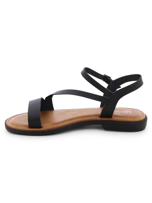 סנדלים שטוחים עם רצועה אלכסונית לנשים