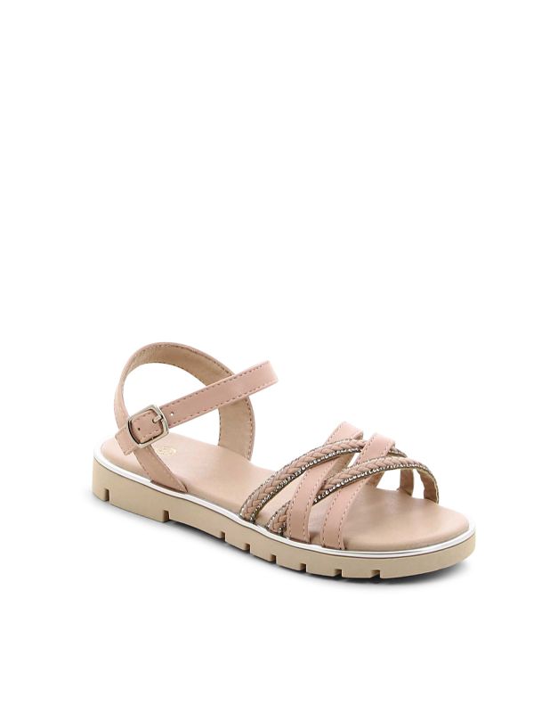 סנדלים מטאליים עם סוליית טרקטור לילדות