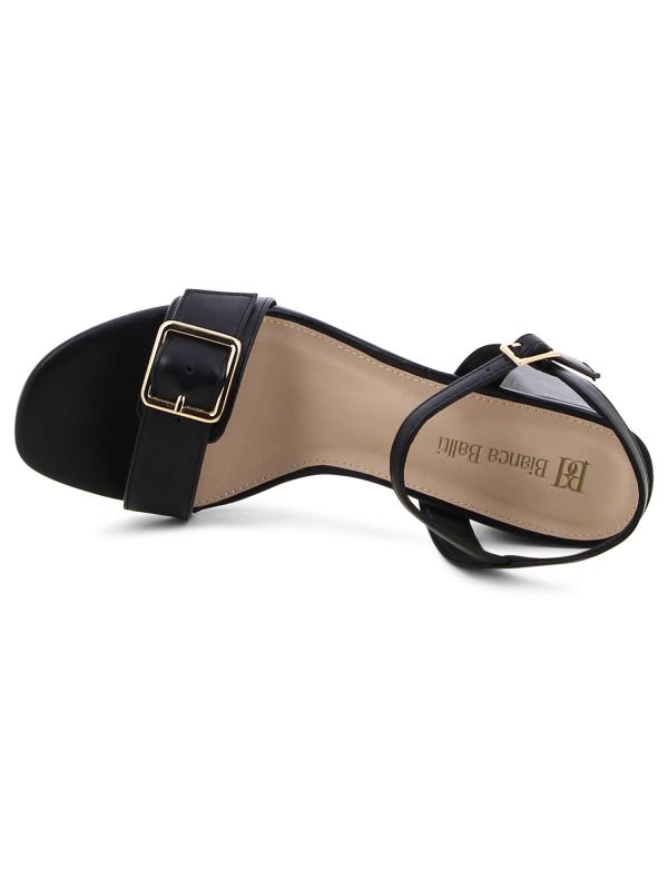 סנדלי עקב לנשים עם אבזם מוזהב