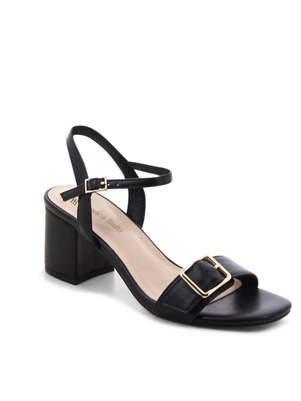 סנדלי עקב לנשים עם אבזם מוזהב