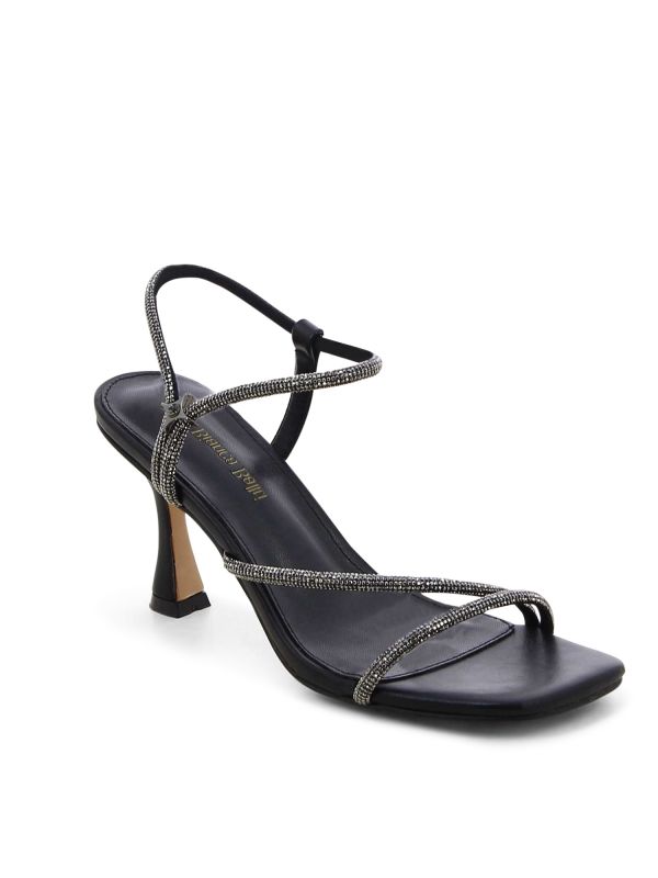 סנדלי עקב עם אבנים לנשים