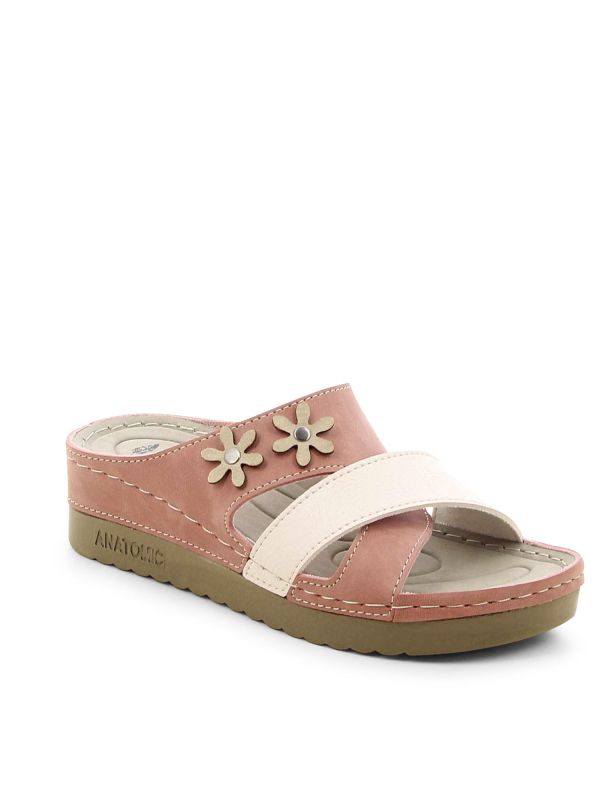 כפכפי נוחות לנשים עם דוגמת פרח