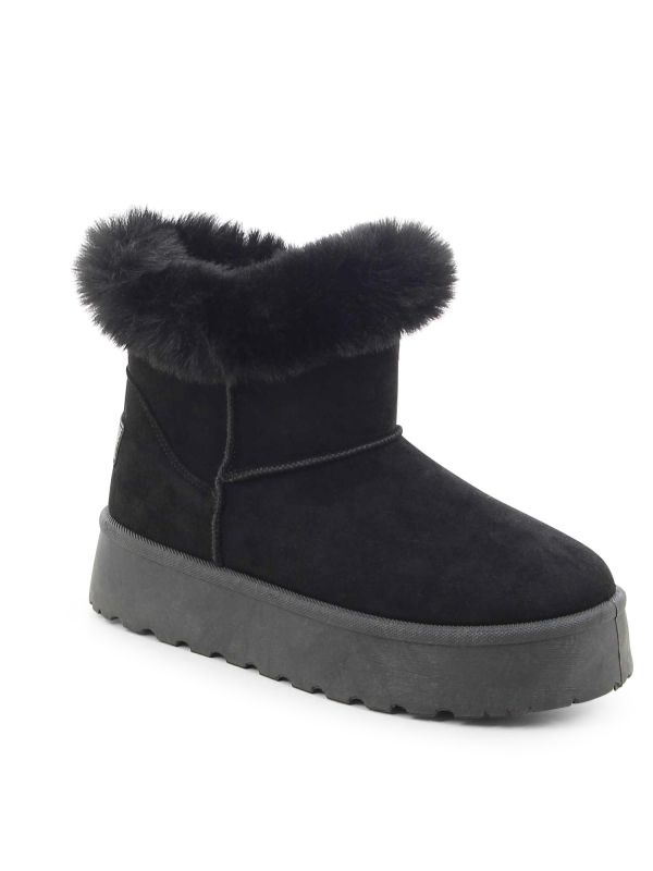 מגפוני נשים נוחים עם פרווה