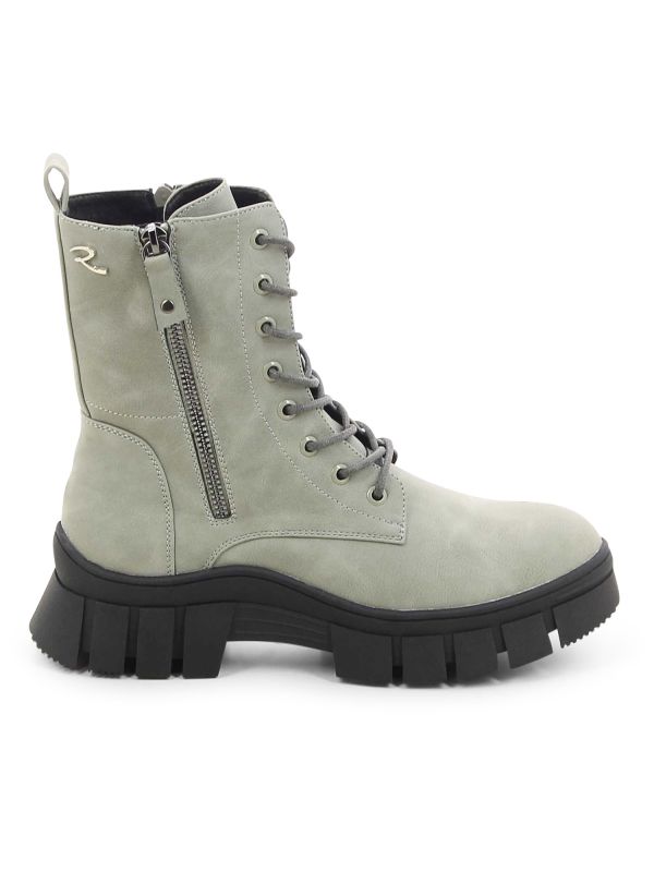 מגפוני נשים עם שרוכים וסוליית טרקטור