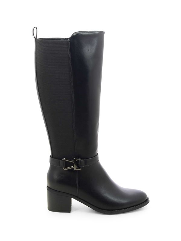 מגפי עקב קלאסיים לנשים עם אבזם