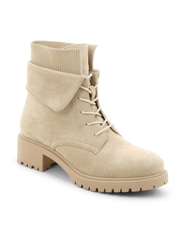 מגפוני נשים בסטייל צבאי עם בד ריב