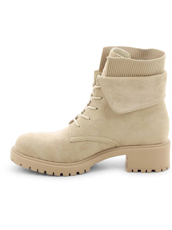 מגפוני נשים בסטייל צבאי עם בד ריב