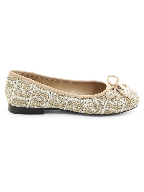 נעלי בלרינה שטוחות עם טקסטורה לנשים