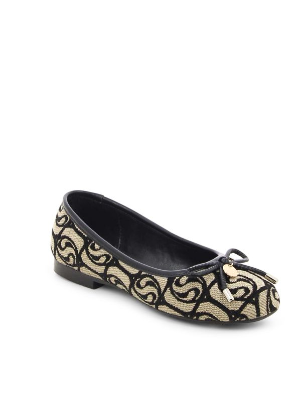 נעלי בלרינה שטוחות עם טקסטורה לנשים