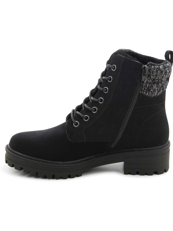 מגפי שרוכים עם סריג