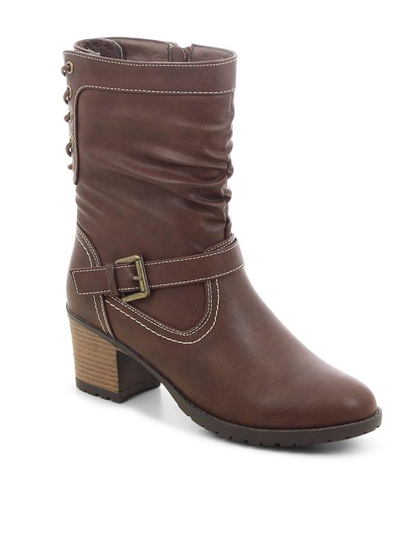 מגפוני עקב עם רכיסה אחורית לנשים