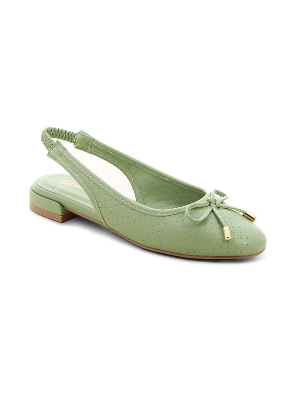 נעלי בובה פתוחות מאחור עם פפיון לנשים