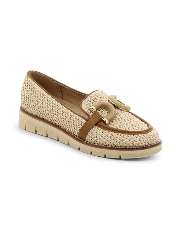 נעלי מוקסין קלועות עם אבזם לנשים