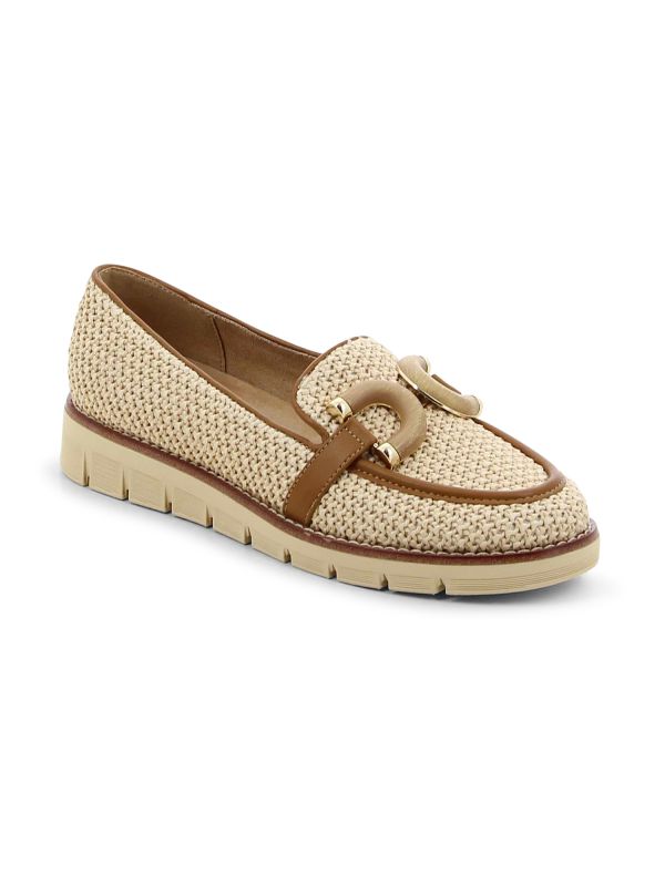 נעלי מוקסין קלועות עם אבזם לנשים