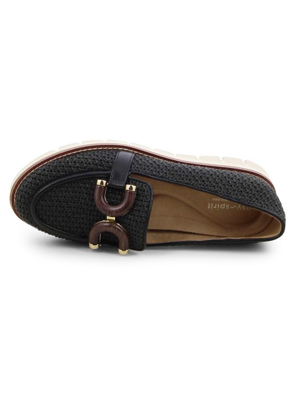 נעלי מוקסין קלועות עם אבזם לנשים