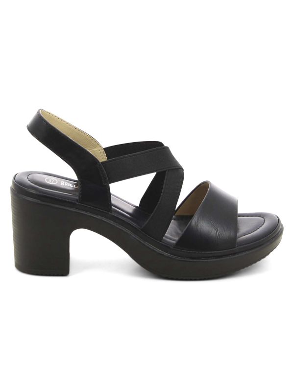 סנדלי עקב עם רצועה אלסטית לנשים