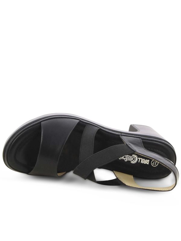 סנדלי עקב עם רצועה אלסטית לנשים