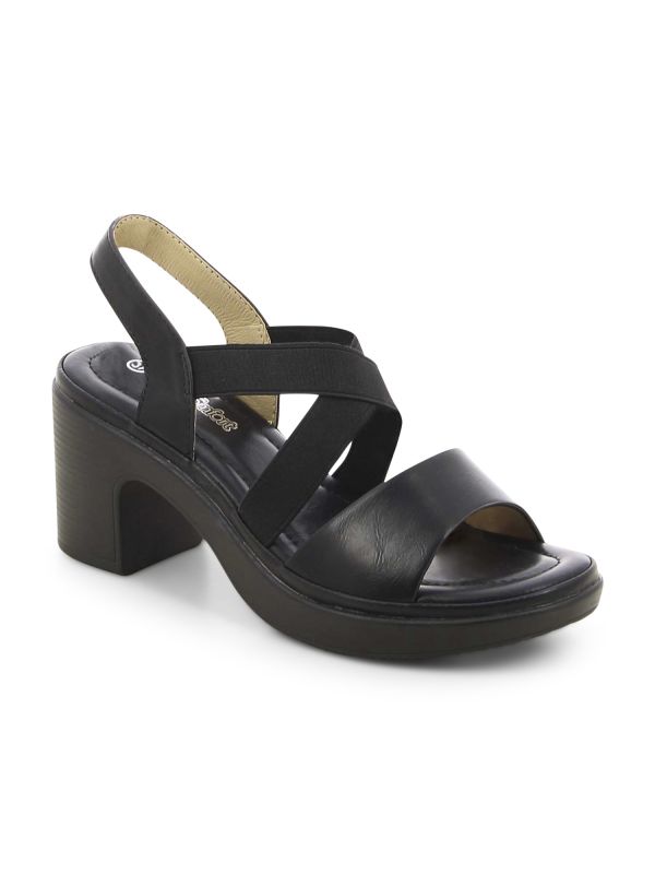 סנדלי עקב עם רצועה אלסטית לנשים