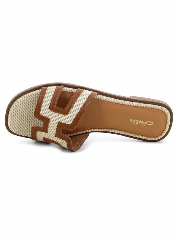 כפכפים שטוחים עם רצועת H לנשים