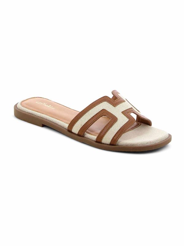 כפכפים שטוחים עם רצועת H לנשים