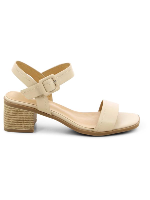 סנדלי עקב עץ עם רצועות לנשים
