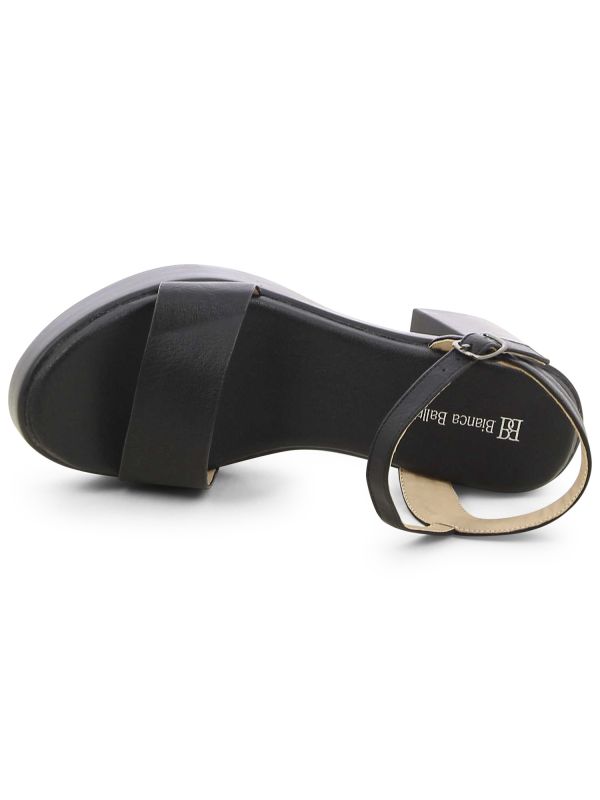 סנדלי עקב עץ עם הגבהה קדמית לנשים