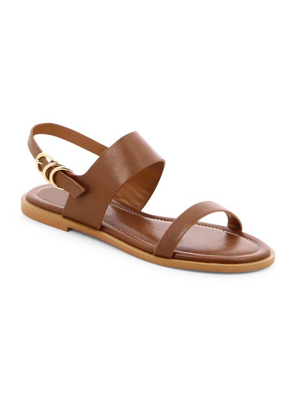 סנדלים שטוחים עם אבזמים מוזהבים לנשים