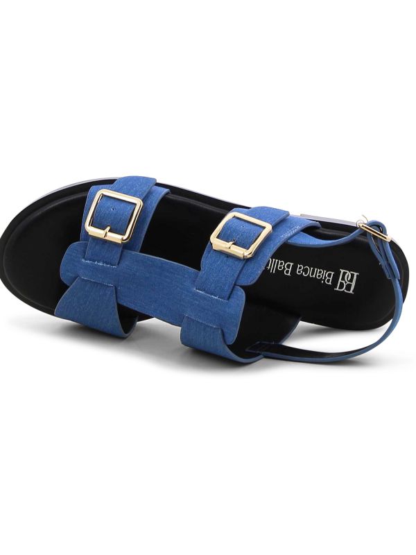 סנדלי ג’ינס עם רצועות לנשים