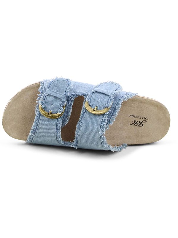 כפכפי רצועות ג’ינס לנשים